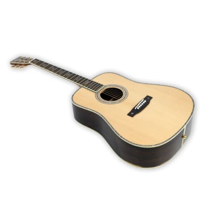 TARIO 41'' Acoustic All Solid Guitar Solid A+Sitka Spruce Top Solid Palo Santo Back and Sides Mahogany Neck Including a Wooden Case,High Gloss image 6
