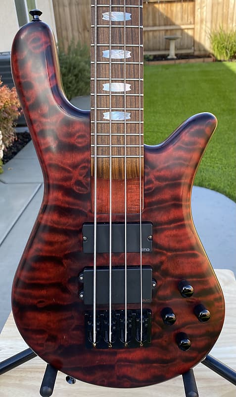 ベース Spector USA NS-4H2 Spector NS-4H2-FM USA 4-String Bass Guitar Royal Blue Stain