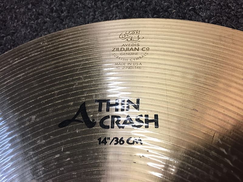 Zildjian 14" A Series Thin Crash Cymbal 1982 - 2006 image 3