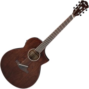 Ibanez AEW40FFCD Multi-Scale Fanned Fret Cutaway Auditorium w/ Electronics  Walnut High Gloss | Reverb