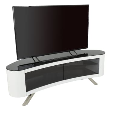 AVF Affinity Plus - Bay Plus 1500 Curved TV Stand (WhiteBlack Glass) image 3