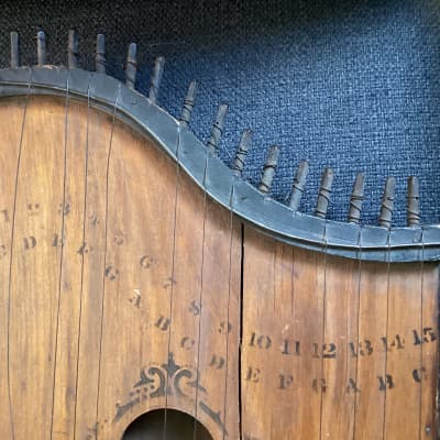 Vintage! Wooden 15 String Zither Lap Dulcimer Harp ~ Adjustable Tune Instrument image 17