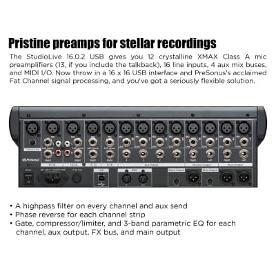 Presonus StudioLive 16.0.2 USB: 16x2 Performance and Recording Digital Mixer image 3