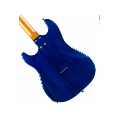 FLIGHT TRANSPARENT BLUE PATHFINDER TENOR UKULELE Stratocaster Style Rock Series Solid Body Electric image 6