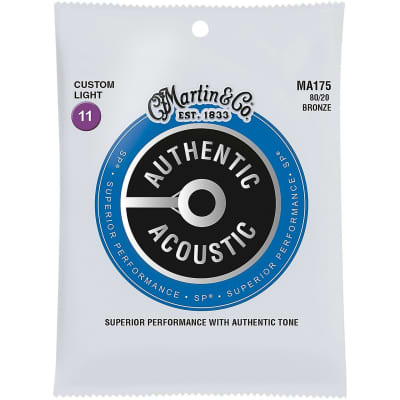 Martin MA175 Acoustic SP 80/20 Custom Light .011-.052 Acoustic Guitar Strings image 1