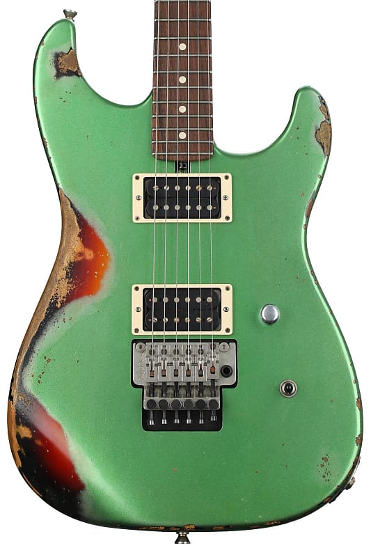 Friedman Cali Aged Electric Guitar - Candy Green over 3-tone Sunburst image 1