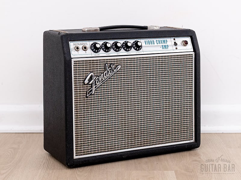 1968 Fender Vibro Champ Drip Edge Vintage Class A Tube Amp, Near Mint w/ Black Panel Circuit image 1