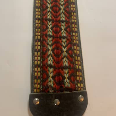 Ace 3 inch bass strap 70's red/brown woven image 4