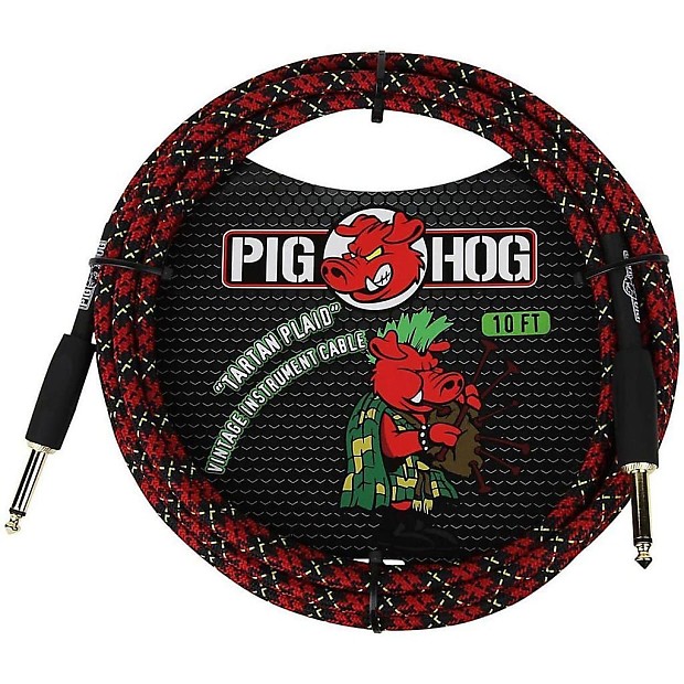 Pig Hog PCH10PL 1/4" TS Instrument Cable - 10' image 1