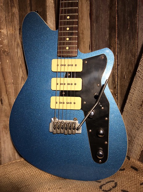 Used Reverend Jet Stream P90 Blue Sparkle Guitar