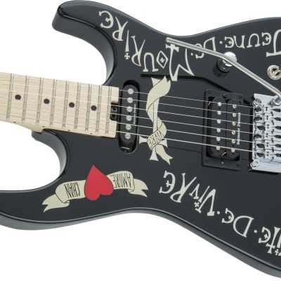 CHARVEL - Warren DeMartini USA Signature Frenchie  Maple Fingerboard  Gloss Black with Frenchie Graphic - 2865005803 image 7
