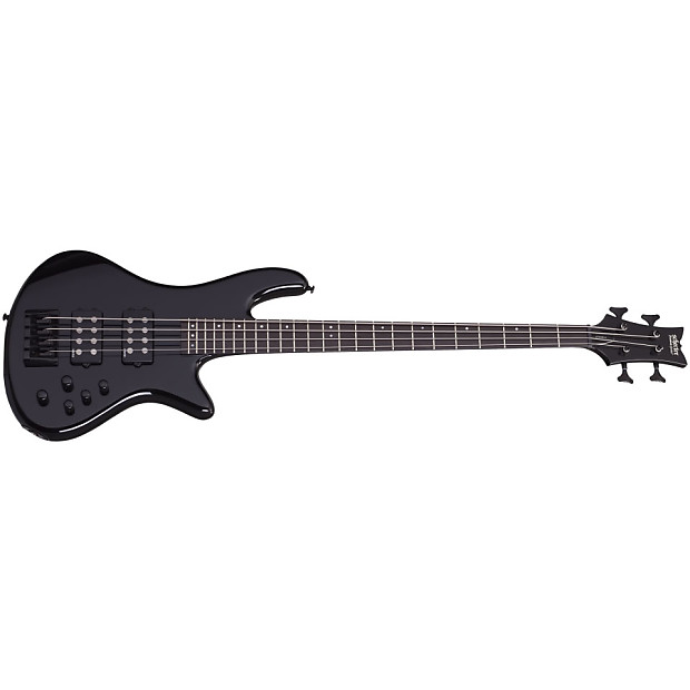 Schecter Stiletto Stage-4 Active 4-String Bass Gloss Black image 1