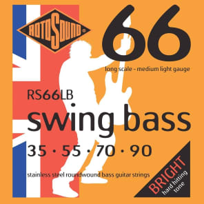 Rotosound RS66LB Swing Bass 66 Stainless Steel Bass Strings - Medium Light (35-90)