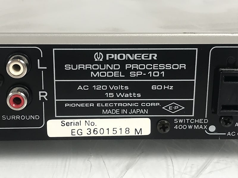 Pioneer SP-101 Synthesized Surround Processor with popular Super Bass Synthesizer TESTED