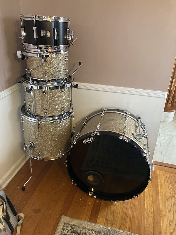 Keller Shells 5 Piece Drum Set 90s Champagne Sparkle Reverb