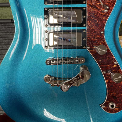 Italia Modena Challenge electric guitar in metallic turquoise - Made in Korea for sale