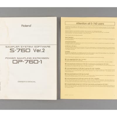 Roland S-760 Ver 2 Owner's Manual [USED]