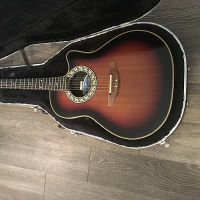 Ovation acoustic electric guitar model 4861 made in Korea 1989 in Tobacco burst excellent with original hard case image 1