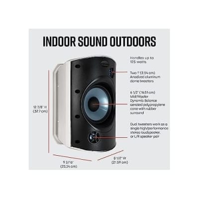 Polk Audio Atrium 8 SDI Flagship All-Weather Outdoor Speakers (4 Speaker Pack) - White image 4
