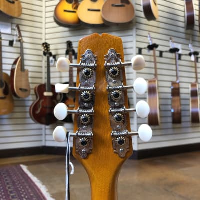 Kentucky KM-272 Deluxe Oval Hole A-Style Spruce/Maple Mandolin Transparent Amber w/Padded Gig Bag image 8