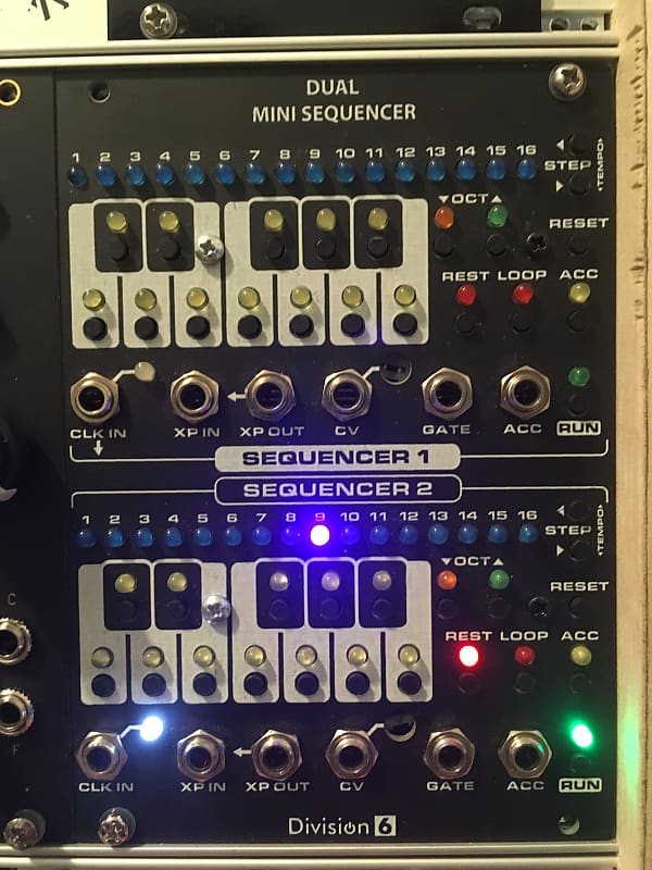 Division 6 Dual Mini Sequencer Eurorack Modular Synthesizer analog step sequncer x0x b0x style image 1
