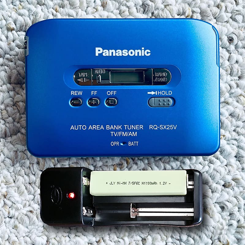 Panasonic SX25V Walkman Cassette Player, Near Mint Rare Blue ! Working ! image 1