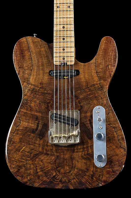 Lucky Dog Guitars Tele 2022 - Flamed walnut top, 1 piece swamp ash body. https://www.facebook.com/LuckyDogGuitars/videos/1332660907242673/ image 1