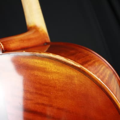 The Luthier Shop Adjusted 4/4 Size Beautiful Cello w/ Fiberglass Blue Case image 11