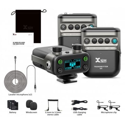 XVIVE U5 SET T2 Wireless Lavalier System Funk Vocal Set (2,4GHz) 2xTransmitter+1xReceiver for sale