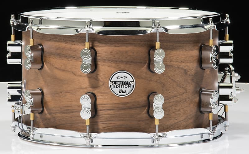 PDP Limited Edition Maple/Walnut 8x14 Snare - Natural Satin | Reverb