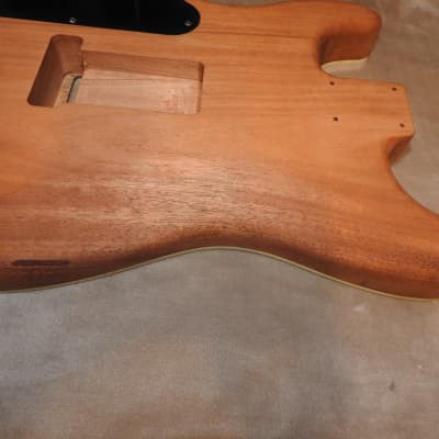 Unfinished Bound Strat 1pc Honduran Mahogany Body Book Matched Wenge Top S/S/S Routes Back Control image 8