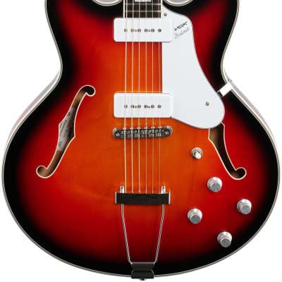 Vox Bobcat V90 Semi-hollowbody Electric Guitar (with Case), Sunburst image 2