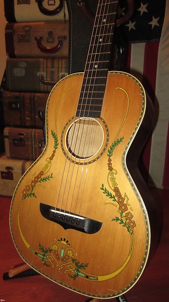 1929 STROMBERG-VOISINET Parlor Guitar With Original Graphics image 1