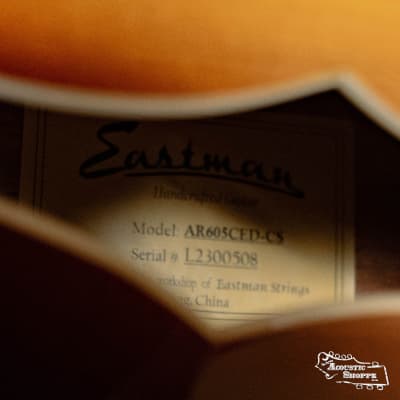 Eastman AR605CED-CS Spruce/Mahogany Classic Sunburst Archtop Guitar w/ Seymour Duncan Seth Lover Humbucker Pickup #0508 image 5
