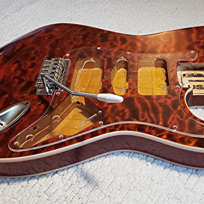 USA made,Double bound Alder body in Tigers eye with Killer quilt maple top.Made for a Strat body# TES-1. Free Pick guards while supplies last.. image 8