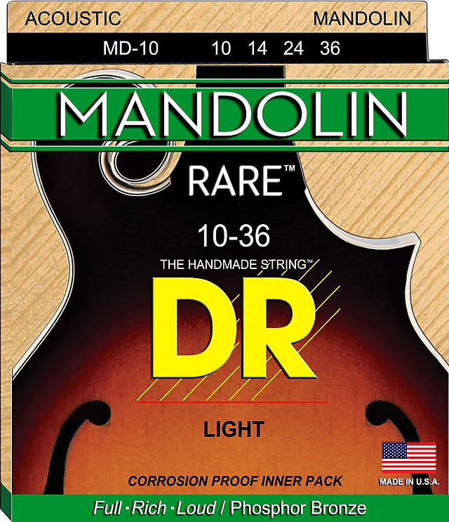 DR Strings RARE™ - Phosphor Bronze Mandolin Strings: Light 10-36 image 1
