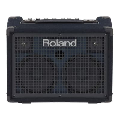 Roland KC-220 30-Watt Battery-Powered Onboard Mixing Stereo Keyboard Amplifier with Metal Jacks, Built-In Tilt-Back Stand, Two 6.5-Inch Custom Woofers, and Two Custom Tweeters for sale