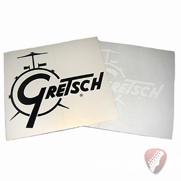 Gretsch Drum Logo Decal in White Great on Kick Drum Heads Reverb