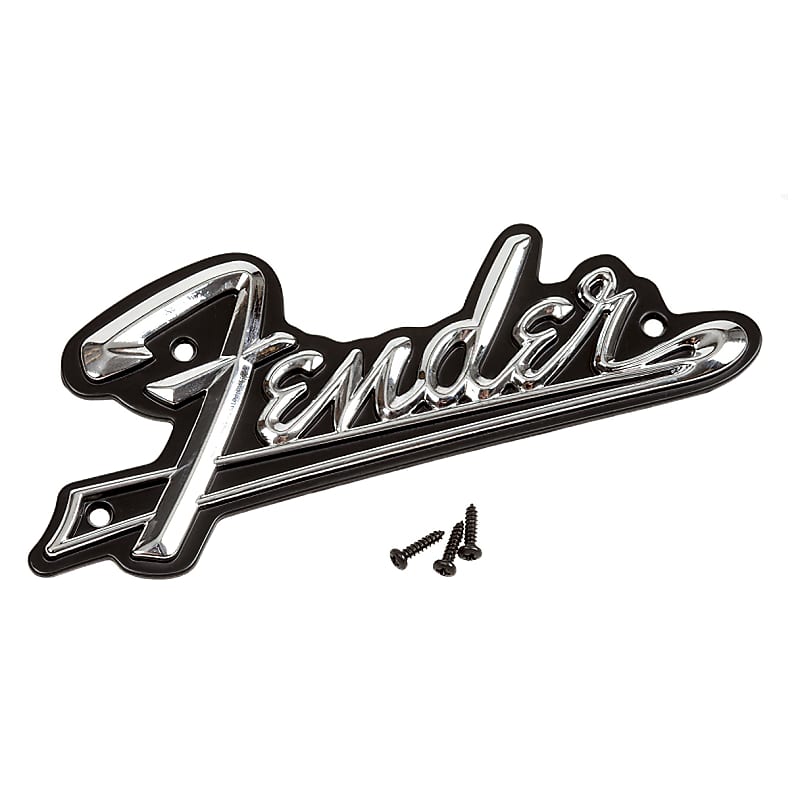Genuine Fender Amplification Blackface '60s  Era Metal Logo Nameplate image 1