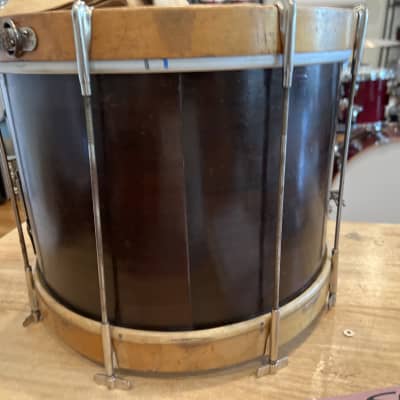 Slingerland  Marching snare This Brass Cloud Badge 1928-1941 Wood Mahogany/Maple image 3