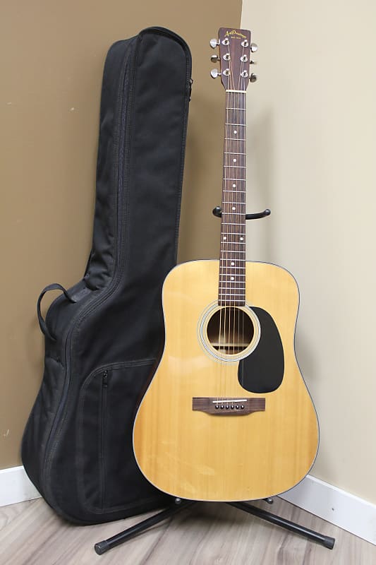 Aria Dreadnought AD-28N Acoustic Guitar w/soft case | Reverb