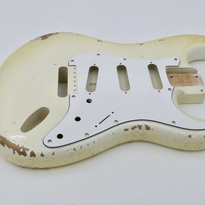 3lbs 14oz BloomDoom Nitro Lacquer Aged Relic Olympic White S-Style Vintage Custom Guitar Body image 6