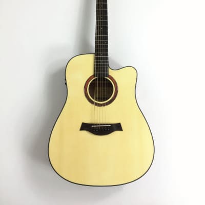 Haze W1654CEQN Dreadnought Solid Spruce Top Built in Tuner/EQ Electro-Acoustic Guitar - No case or bag for sale