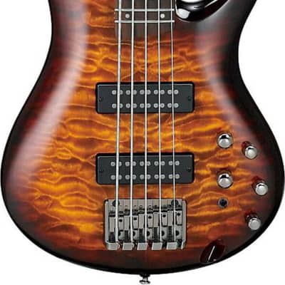 Ibanez SR405EQM SR Standard 5-String Quilted Maple Bass Guitar, Dragon Eye Burst image 2