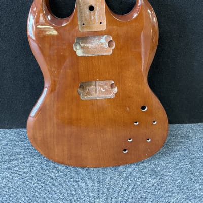 Unbranded SG style electric guitar body - brown gloss. Project. #2 image 1