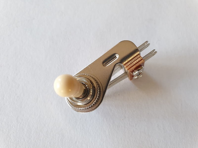 Jazzmaster guitar right angle 3 way toggle switch chrome with cream/Ivory  tip new image 1