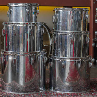 Ludwig 1970s Concert Tom Set in Chrome Over Wood - 6.5x10, 8x12, 9x13, 10x14, 12x15, 14x16 image 4