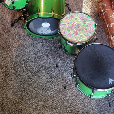 ddrum Dominion Ash Pocket Shell Pack - Lime Green Sparkle image 2