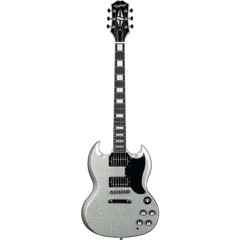 Epiphone Exclusive SG Custom Electric Guitar, Silver Sparkle