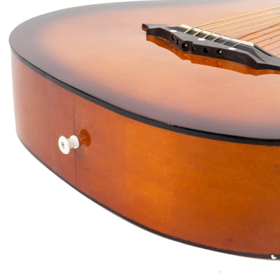 DK-38C Basswood Guitar Bag Straps Picks LCD Tuner Pickguard String Set 2020s Brown image 8